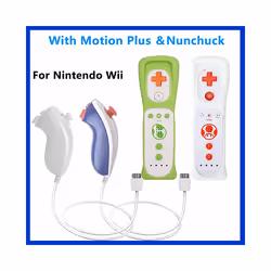 1 pair Wii Nunchuck Controller Set Motion Plus Remote Controller Wii Remote Controller Gamepad for Nintendo Wii Games Control