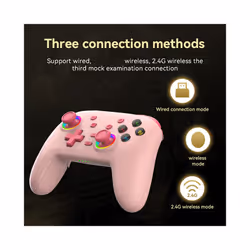 Game Controller 3-mode Connection Wireless Gamepad Controller RGB Lighting Bluetooth-compatible for PS4/Switch/PC/Computer