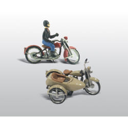 Woodland Scenics D228 Motorcycles & Sidecar HO Gauge