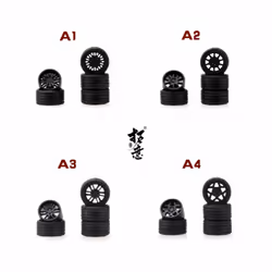 Xcartoys 1/64 ABS Wheels 4 Sets Per Pack Rubber Tire Hot Assembly Rim Modified Parts JDM Model Car Model Tires