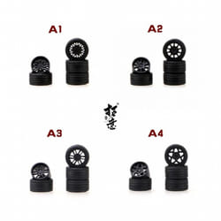 Xcartoys 1/64 ABS Wheels 4 Sets Per Pack Rubber Tire Hot Assembly Rim Modified Parts JDM Model Car Model Tires