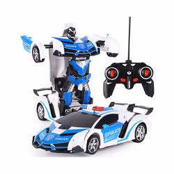 Transformer Rc Robot Police Car Remote Control Toy Kids Led Lights Boys Gift