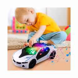 Electric Toy Racing Music Car Simple Luminous Boy Birthday Material Gift Plastic