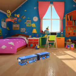 Children'S Diecast Model Bus Car Toys Pull Back Toys Blue