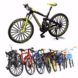 Simulation Alloy Bicycle Model 1:10 Diecast Metal Finger Mountain Bike Racing Toy Bend Road Collection Toys for Kids Adult Gift