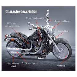 Harley Motorcycle Model Building Blocks Speed Racing Kits Children's Toys