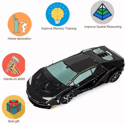1 Pc Colorful Car 3D Metal Puzzles For Adults Kids DIY Model Kit Building Blocks Fighter Model Kit Brain Teaser Puzzle Fidget