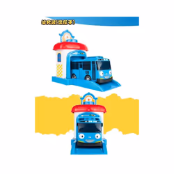 4pcs/set Scale model Tayo the little bus children miniature bus baby oyuncak garage tayo bus Ejection
