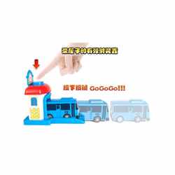 4pcs/set Scale model Tayo the little bus children miniature bus baby oyuncak garage tayo bus Ejection