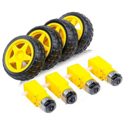 4pcs Dc Electric Motor   Plastic Tt Motor Tire Wheel Dual Shaft Gear Motor Tt Gearbox Engine For Sm