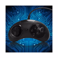 Gamepad Wired 6-Key Usb Game Controller Joypad For Sega Genesis / Md Pc / 2 Y1301 / Mac Mega Drive Black Plastic