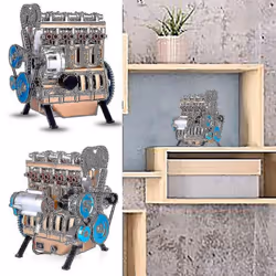 Assemble All-metal Car Mini Assembly Inline Four-cylinder Engine Model Kit Adult Toy Best Gift B