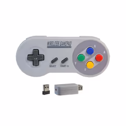 2 Reciever Game Controller Wireless Colorful Button 2.4G Gamepad Joypad Joystick Compatible for SNES Mini PC Windows NS Switch