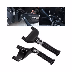 Motorcycle Black Rear Passenger Footrests Foot Pegs Pedal Mount For Harley Sportster Iron XL 883 1200 Forty-Eight 2004-2013 2 ...