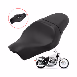 Black Motorcycle Front Driver Rear Passenger Two Up Seat For Harley Sportster XL 883 1200 48 2004-2016