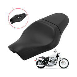 Black Motorcycle Front Driver Rear Passenger Two Up Seat For Harley Sportster XL 883 1200 48 2004-2016