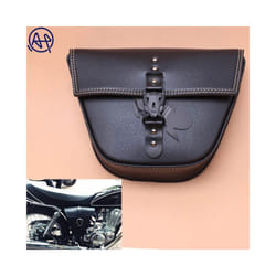 1pcs Motorcycle Black PU Leather Side Clinch Bolt Saddlebag Saddle Bag Universal for Harley Sportster XL883 Cafe Racer Honda