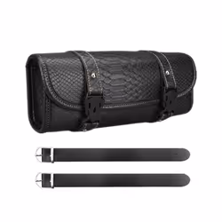 Motorcycle Backpack Saddle Bag Crocodile Pattern PU Leather Front Tool Roll Bag Luggage Saddlebag For BMW Chopper Bobber Crui ...