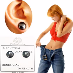 1 Pair Women Weight Loss Ear Studs Men Magnetic Therapy Hematite Earrings Jewelry Gift