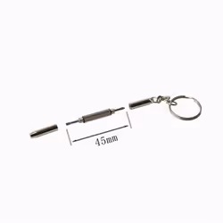 Portable Multi-function Stainless Steel Eyeglass Screwdriver Sunglass Watch Repair Kit With Keychain