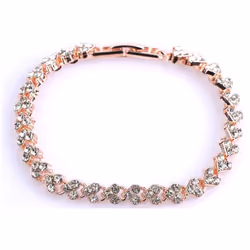 Magnetic Therapy Bracelet Beads Health Care Weight Loss Jewelry Women&apos;s Crystal - rose gold