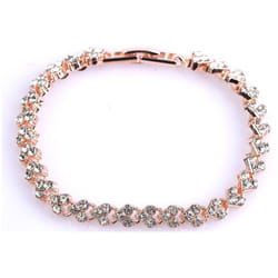 Magnetic Therapy Bracelet Beads Health Care Weight Loss Jewelry Women&apos;s Crystal - rose gold
