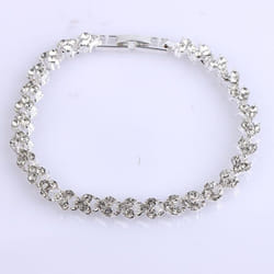 Magnetic Therapy Bracelet Beads Health Care Weight Loss Jewelry Women&apos;s Crystal - silver