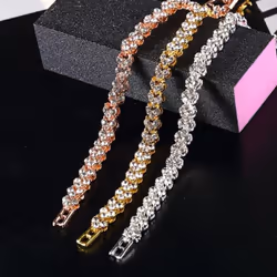 Magnetic Therapy Bracelet Beads Health Care Weight Loss Jewelry Women&apos;s Crystal - silver