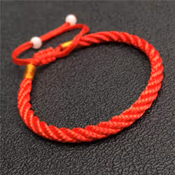 Lucky Charm Bracelets & Bangles For Women Men Handmade Knots Rope Budda Bracelet - red