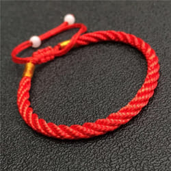 Lucky Charm Bracelets & Bangles For Women Men Handmade Knots Rope Budda Bracelet - red