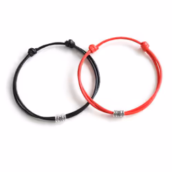 Adjustable Rope Bracelet For Women And Men Couple Jewelry Handmade Braided Charm Bracelet Women Men Thread Jewelry Gift - red