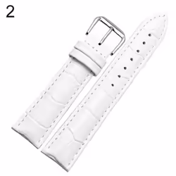 Ladies Men And Women Pleasant Leather Watchband Buckle Belt Black Brown White - white, 22mm
