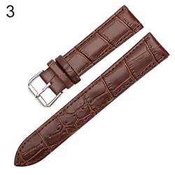 Ladies Men And Women Pleasant Leather Watchband Buckle Belt Black Brown White - brown, 22mm