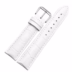 Ladies Men And Women Pleasant Leather Watchband Buckle Belt Black Brown White - brown, 22mm