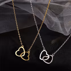 Heart Pendant Necklace For Girls Women Sweater Neck Chain Necklaces Cute Chokers Jewelry - silver