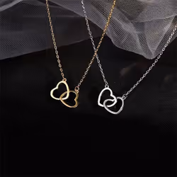 Heart Pendant Necklace For Girls Women Sweater Neck Chain Necklaces Cute Chokers Jewelry - silver