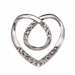 Women Metal Rhinestone Scarf Heart Scarf Brooch Clip T-shirt E7u0 - gold