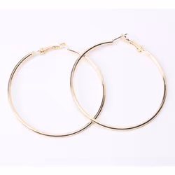 Fashion Earrings Big Circle Earrings Exaggerated Hop Circle Earring Jewelry Female Big Earrings - gold, 50mm