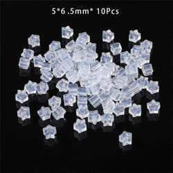 10-100pcs/bag Silicone Transparent Stud Earrings Earplugs For Diy Earrings Jewelry Making Accessories - clear, 5x6.5mm 10pcs