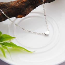 Crystal Heart Necklace For Women Romantic Fashion Classic Rhinestones Ladies Girl Collar - silver