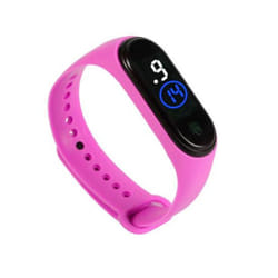 Stylish Shock Resistant Comfortable Unisex Led Digital Display Wristwatch For Children - rose red