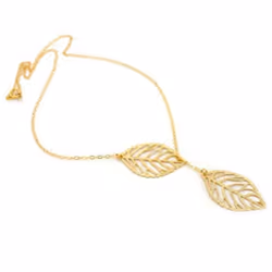 Women&apos;s Simple 2 Leaves Choker Collar Statement Pendant Necklace Jewelry - silver