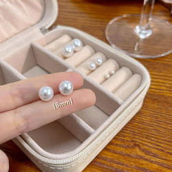 Earring Simple Round Pearl Earrings Stud Earrings Charming For Women Korean Ear Jewelry - 8mm