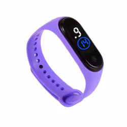 Stylish Shock Resistant Comfortable Unisex Led Digital Display Wristwatch For Children - purple