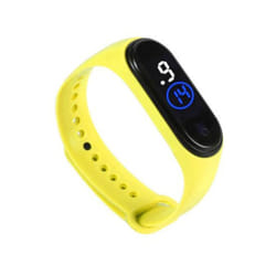 Stylish Shock Resistant Comfortable Unisex Led Digital Display Wristwatch For Children - yellow