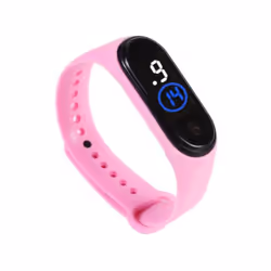 Stylish Shock Resistant Comfortable Unisex Led Digital Display Wristwatch For Children - pink
