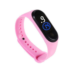 Stylish Shock Resistant Comfortable Unisex Led Digital Display Wristwatch For Children - pink