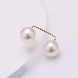 Simple Double Pearl Brooch Anti-glare Buckle Neckline Cardigan Pearl Buckle Pin Fixed Clothes Elegant Brooch Ladies Jewelry - ...