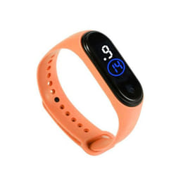 Stylish Shock Resistant Comfortable Unisex Led Digital Display Wristwatch For Children - orange