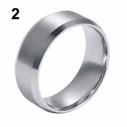 8mm Men&apos;s Women&apos;s Fashion Titanium Steel Polished Band Ring Wedding Jewelry - silver, US 7